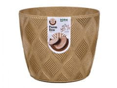 NOHEL GARDEN Obal na květník PETIT ECO FLOW WOOD plastový d26x25cm