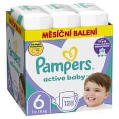 Pampers Active Baby Pleny jednorázové 6 (13-18 kg) 128 ks - MĚSÍČNÍ ZÁSOBA