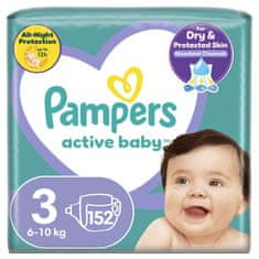 Pampers Active Baby Pleny jednorázové 3 (6-10 kg) 152 ks - MEGA PACK