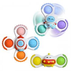 WOOPIE Woopie Baby Spinner Zabawka Sensoryczna Rakieta Kosmita Ufo 3 Szt.