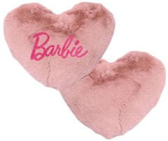 CurePink Polštář ve tvaru srdce Barbie: Hlavní růžové logo (30 x 30 cm)