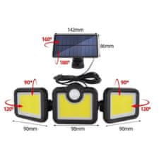 MG LS6 solární lampa 140 LED 74W, černá