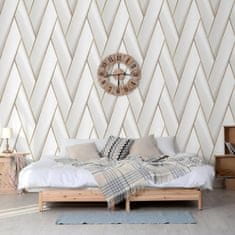 shumee DUTCH WALLCOVERINGS Tapeta Geometric bílá a zlatá