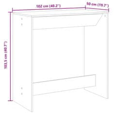 Vidaxl Barový stůl dub artisan 102 x 50 x 103,5 cm kompozitní dřevo