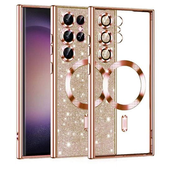 Techsuit Kryt Samsung Galaxy A35 5G Techsuit Luxury Glitter MagSafe - rose gold