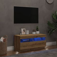 Vidaxl TV skříňka s LED dub artisan 80 x 35 x 40 cm kompozitní dřevo