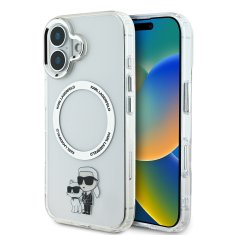 Karl Lagerfeld Zadní kryt IML Karl and Choupette MagSafe pro iPhone 16 Transparent