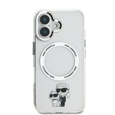 Karl Lagerfeld Zadní kryt IML Karl and Choupette MagSafe pro iPhone 16 Plus Transparent