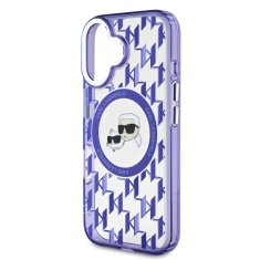 Karl Lagerfeld Zadní kryt IML Monogram K&amp;CH Heads MagSafe pro iPhone 16 Purple