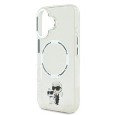 Karl Lagerfeld Zadní kryt IML Karl and Choupette MagSafe pro iPhone 16 Plus Transparent