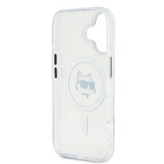 Karl Lagerfeld Zadní kryt IML Choupette Head Metal Frame MagSafe pro iPhone 16 Transparent