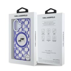 Karl Lagerfeld Zadní kryt IML Monogram K&amp;CH Heads MagSafe pro iPhone 16 Purple