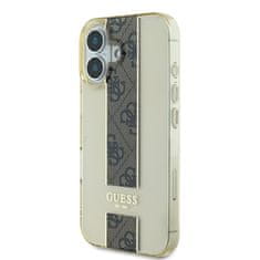 Guess Zadní kryt IML Middle 4G Stripe pro iPhone 16 Brown