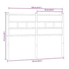 Vidaxl Čelo postele dub sonoma 120 cm železo a kompozitní dřevo