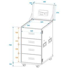 Roadinger WDS-2, univerzální šuplíkový case s kolečky