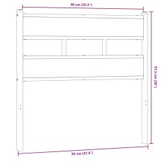 Vidaxl Čelo postele dub sonoma 90 cm železo a kompozitní dřevo