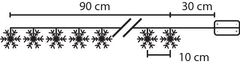 Řetěz MagicHome Vánoční sněhová vločka, 10 LED studená bílá, jedno světlo, 2xAA, IP20, vnitřní, osvě