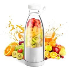 HOME & MARKER® Přenosný Smoothie Mixér, Smoothie Maker, Univerzální Bezdrátový Mixér (nabíjení přes USB) | JUCIFY Bílá