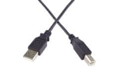 PremiumCord Kabel USB 2.0, A-B 3m barva černá