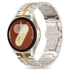 Tech-protect Stainless Line řemínek na Samsung Galaxy Watch 4 / 5 / 5 Pro / 6 / 7 / FE, titanium/orange