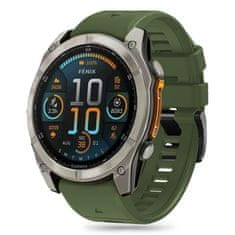 Tech-protect Silicone Line řemínek na Garmin Fenix 5x / 5x Plus / 6x / 6x Pro / 7x / 8 51mm, military green