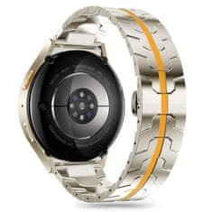 Tech-protect Stainless Line řemínek na Samsung Galaxy Watch 4 / 5 / 5 Pro / 6 / 7 / FE, titanium/orange