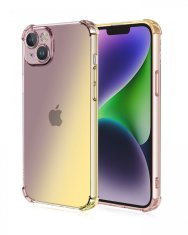 TopQ Kryt iPhone 15 Shock duhový purpurovo-žlutý 99696