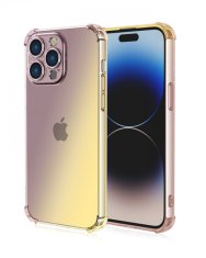 TopQ Kryt iPhone 15 Pro Shock duhový purpurovo-žlutý 99702