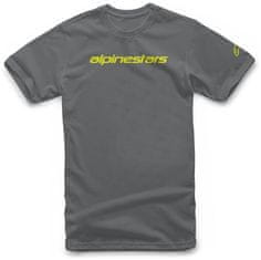 Alpinestars triko LINEAR WORDMARK charcoal/fluo žluto-šedé M