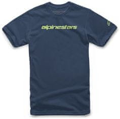 Alpinestars triko LINEAR WORDMARK navy/lime M