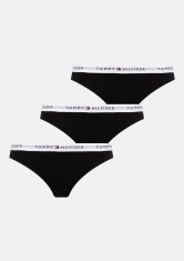 Tommy Hilfiger Dámská tanga UW0UW05530 3PACK, Černá, L