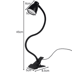 Izoxis Stolní lampa s klipem, černá, 3 barvy osvětlení, 10 úrovní intenzity světla