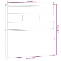 Vidaxl Čelo postele kouřový dub 100 cm železo a kompozitní dřevo