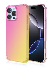 TopQ Kryt iPhone 16 Pro Shock duhový růžovo-žlutý 124880