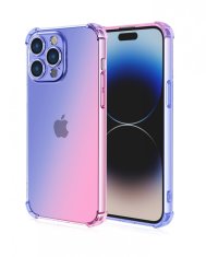 TopQ Kryt iPhone 15 Pro Shock duhový modro-růžový 99703