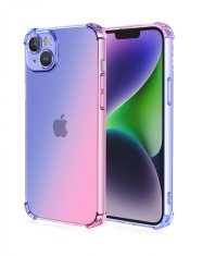 TopQ Kryt iPhone 15 Shock duhový modro-růžový 99697