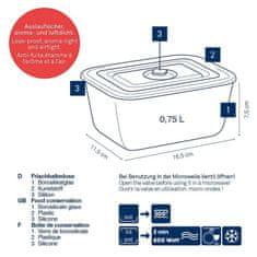 Kela Dóza na potraviny skladovací Aurelia sklo 16,5x11,5x7,5cm 0,75l