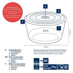 Kela Dóza na potraviny skladovací Aurelia sklo 11,5cm 22,0cm 2,2l