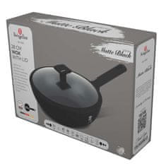 Berlingerhaus Pánev WOK s titanovým povrchem a poklicí 28 cm Matte Black Collection