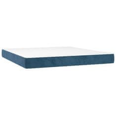 Vidaxl Box spring postel s matrací tmavě modrá 160x200 cm samet