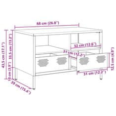 Vidaxl TV skříňka černá 68 x 39 x 43,5 cm ocel válcovaná za studena