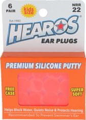 Hearos Silicone Putty Kids Size Ear Plugs for Swimming NRR 22dB 6 Pairs