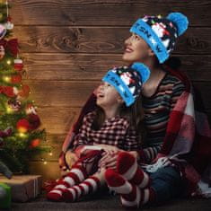 VIVVA® Zimní čepice + LED světlo, Xmas čepice, Pletená čepice z integrováním LED světlem | XBEANIE Modrá