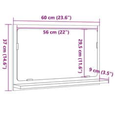 Vidaxl Koupelnová skříňka se zrcadlem betonově šedá 60 x 11 x 37 cm