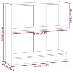 Vidaxl Knihovna dub artisan 80 x 24 x 76 cm kompozitní dřevo