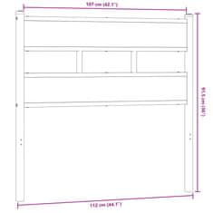 Vidaxl Čelo postele kouřový dub 107 cm železo a kompozitní dřevo