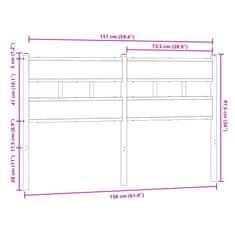 Vidaxl Čelo postele hnědý dub 150 cm ocel a kompozitní dřevo