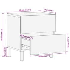 Vidaxl Noční stolky 2 ks černé 40x33x46 cm masivní mangovníkové dřevo