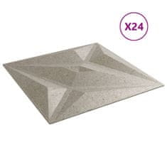 Vidaxl Nástěnné panely 24 ks betonové 50 x 50 cm XPS 6 m² hvězda