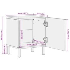 Vidaxl Noční stolky 2 ks černé 40x33x46 cm masivní mangovníkové dřevo